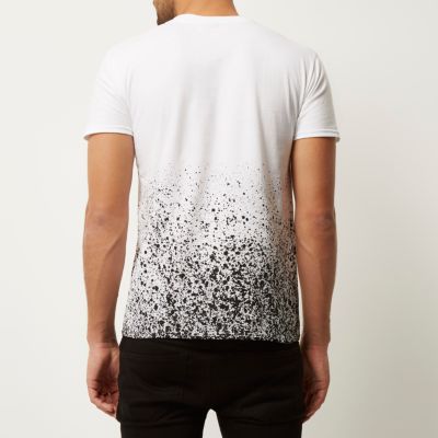 White paint splatter print t-shirt